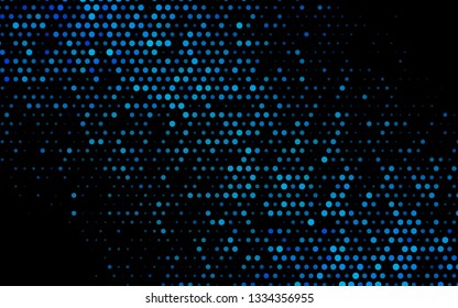Dark BLUE vector template with circles. Blurred bubbles on abstract background with colorful gradient. Design for business adverts.