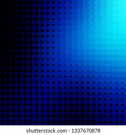 Dark BLUE vector template with circles. Colorful illustration with gradient dots in nature style. Pattern for wallpapers, curtains.