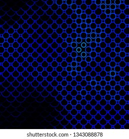 Dark BLUE vector template with circles. Colorful illustration with gradient dots in nature style. Pattern for booklets, leaflets.