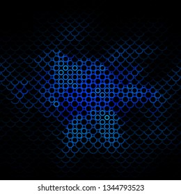 Dark BLUE vector template with circles. Abstract decorative design in gradient style with bubbles. Pattern for booklets, leaflets.