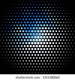 Dark BLUE vector template with circles. Abstract decorative design in gradient style with bubbles. Design for your commercials.