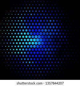 Dark BLUE vector template with circles. Illustration with set of shining colorful abstract spheres. Pattern for booklets, leaflets.