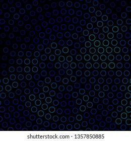 Dark BLUE vector template with circles. Glitter abstract illustration with colorful drops. Pattern for business ads.