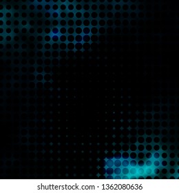 Dark BLUE vector template with circles. Glitter abstract illustration with colorful drops. New template for your brand book.