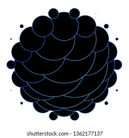 Dark BLUE vector template with circles. Illustration with set of shining colorful abstract spheres. Pattern for websites, landing pages.