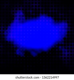 Dark BLUE vector template with circles. Abstract decorative design in gradient style with bubbles. Design for posters, banners.