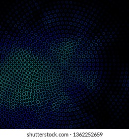 Dark BLUE vector template with circles. Illustration with set of shining colorful abstract spheres. Pattern for wallpapers, curtains.