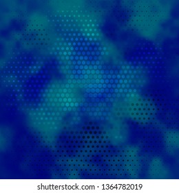 Dark BLUE vector template with circles. Colorful illustration with gradient dots in nature style. Pattern for booklets, leaflets.