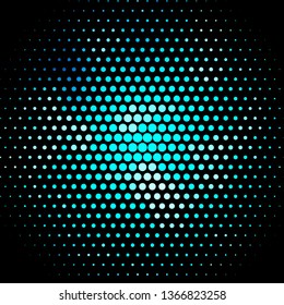 Dark BLUE vector template with circles. Illustration with set of shining colorful abstract spheres. Pattern for booklets, leaflets.