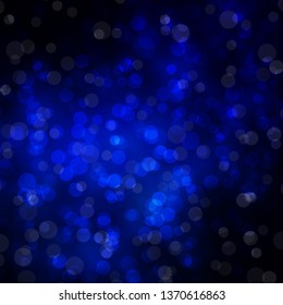 Dark BLUE vector template with circles. Colorful illustration with gradient dots in nature style. Design for your commercials.