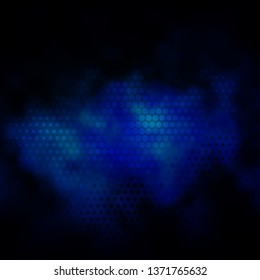 Dark BLUE vector template with circles. Colorful illustration with gradient dots in nature style. Design for your commercials.