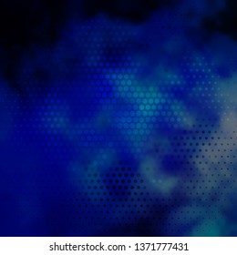 Dark BLUE vector template with circles. Glitter abstract illustration with colorful drops. Pattern for business ads.