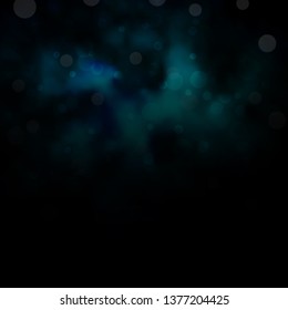 Dark BLUE vector template with circles. Illustration with set of shining colorful abstract spheres. New template for your brand book.