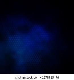Dark BLUE vector template with circles. Glitter abstract illustration with colorful drops. Design for your commercials.