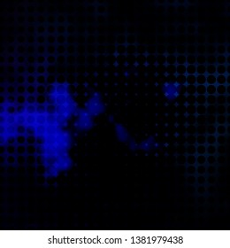 Dark BLUE vector template with circles. Glitter abstract illustration with colorful drops. Design for posters, banners.