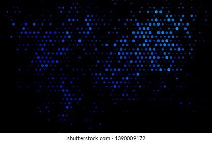 Dark BLUE vector template with circles. Blurred decorative design in abstract style with bubbles. Pattern of water, rain drops.