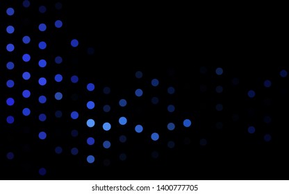 Dark BLUE vector template with circles. Glitter abstract illustration with blurred drops of rain. Pattern of water, rain drops.