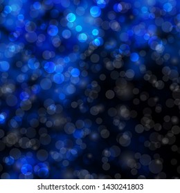Dark BLUE vector template with circles. Colorful illustration with gradient dots in nature style. Design for posters, banners.