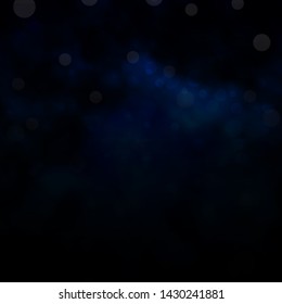 Dark BLUE vector template with circles. Illustration with set of shining colorful abstract spheres. Pattern for wallpapers, curtains.