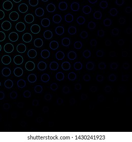 Dark BLUE vector template with circles. Abstract decorative design in gradient style with bubbles. Design for your commercials.