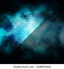 Dark BLUE vector template with circles. Glitter abstract illustration with colorful drops. New template for your brand book.