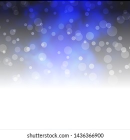 Dark BLUE vector template with circles. Colorful illustration with gradient dots in nature style. Pattern for booklets, leaflets.