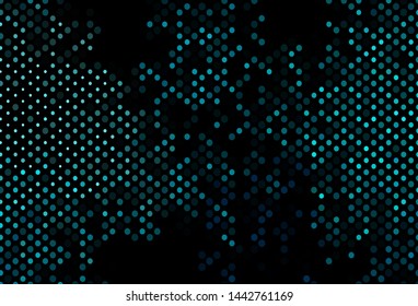 Dark BLUE vector template with circles. Beautiful colored illustration with blurred circles in nature style. Pattern for beautiful websites.