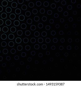Dark BLUE vector template with circles. Abstract decorative design in gradient style with bubbles. Design for your commercials.
