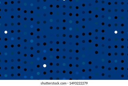 Dark BLUE vector template with circles. Modern abstract illustration with colorful water drops. Design for business adverts.