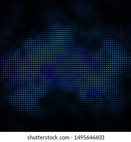 Dark BLUE vector template with circles. Abstract decorative design in gradient style with bubbles. Design for your commercials.