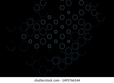 Dark BLUE vector template with circles. Modern abstract illustration with colorful water drops. Pattern for beautiful websites.