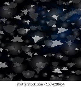 Dark BLUE vector template with circles, stars. Abstract illustration with colorful shapes of circles, stars. Template for business cards, websites.