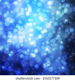 Dark BLUE vector template with circles. Abstract illustration with colorful spots in nature style. Pattern for business ads.