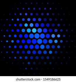 Dark BLUE vector template with circles. Glitter abstract illustration with colorful drops. New template for a brand book.
