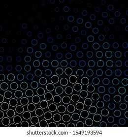 Dark BLUE vector template with circles. Colorful illustration with gradient dots in nature style. Pattern for business ads.