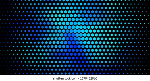 Dark BLUE vector template with circles. Abstract decorative design in gradient style with bubbles. Pattern for wallpapers, curtains.