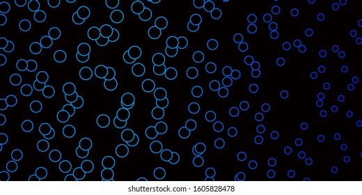 Dark BLUE vector template with circles. Abstract colorful disks on simple gradient background. Design for your commercials.
