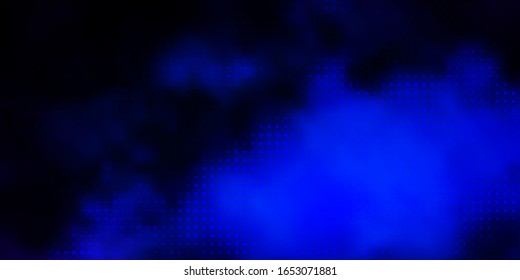 Plantilla vectorial azul oscuro con círculos. Discos de colores abstractos en un fondo de degradado simple. Diseño para afiches, pancartas.