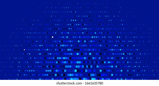 Dark BLUE vector template with circles. Abstract colorful disks on simple gradient background. Pattern for booklets, leaflets.