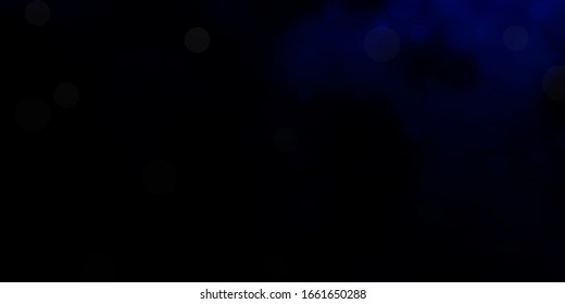 Dark BLUE vector template with circles. Abstract decorative design in gradient style with bubbles. Pattern for business ads.