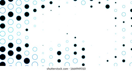 Dark BLUE vector template with circles. Abstract decorative design in gradient style with bubbles. Pattern for booklets, leaflets.
