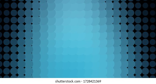 Dark BLUE vector template with circles. Abstract colorful disks on simple gradient background. Pattern for websites.