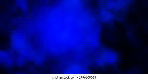 Plantilla de vector azul oscuro con círculos. Ilustración colorida con puntos de degradado en estilo natural. Patrón para sitios web, páginas de inicio.