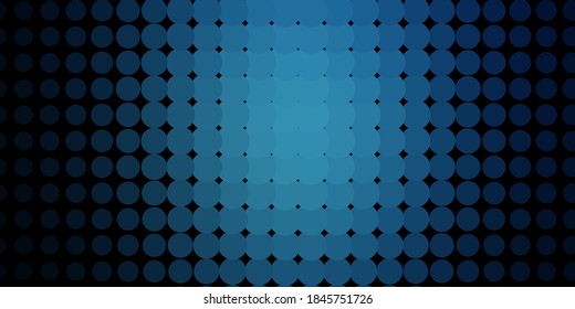 Dark BLUE vector template with circles. Abstract decorative design in gradient style with bubbles. New template for a brand book.
