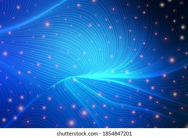 Dark BLUE vector template with circles, lines. Abstract background with gradient geometric pattern. Modern design for a business card.