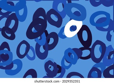 Dark BLUE vector template with circles. Beautiful colored illustration with blurred circles in nature style. Template for your brand book.