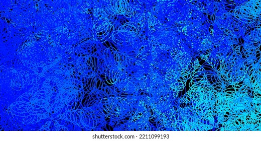Plantilla vectorial azul oscuro con círculos. Ilustración colorida con puntos de degradado en estilo natural. Patrón para anuncios comerciales.