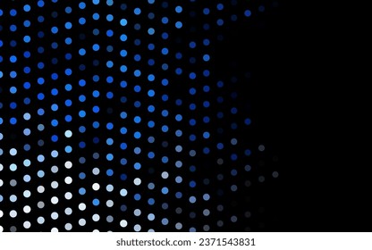 Plantilla de vector azul oscuro con círculos. Hermosa ilustración de color con círculos borrosos en estilo natural. Diseño para afiches, pancartas.