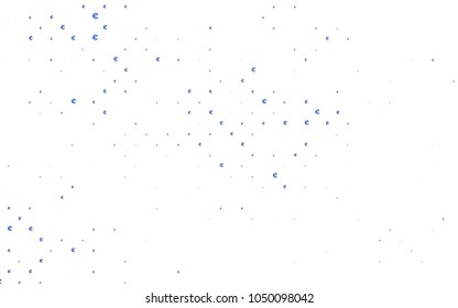 Dark BLUE vector template with cryptocurrency. Blurred design in simple style with symbols of Euro. Smart design for your business advert of economic, wealth.