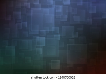 Dark BLUE vector template with crystals, rectangles. Illustration with set of colorful rectangles. Modern template for your landing page.